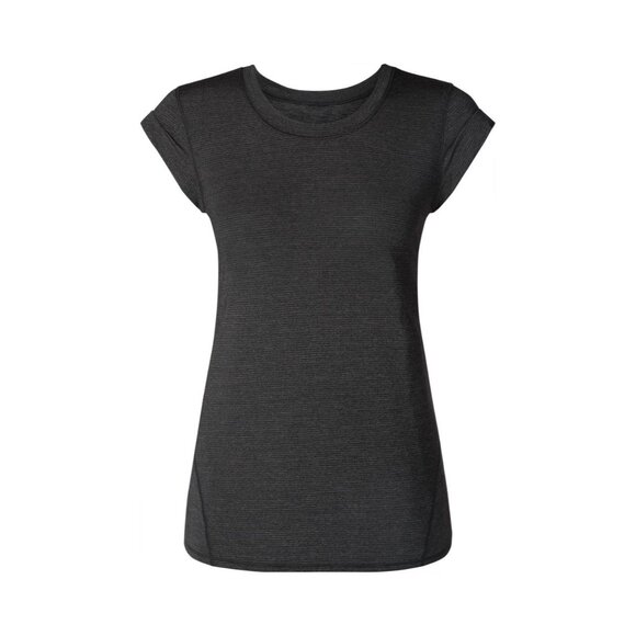 LULULEMON Pedal‎ To The Medal Cap Sleeve Tee Heathered Black Gray Women’s 6 - Picture 10 of 10